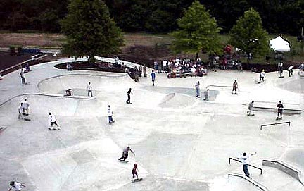 Aerial skaters at Skate Park dedication