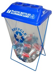 Plastic bottles and aluminum can recycling bend