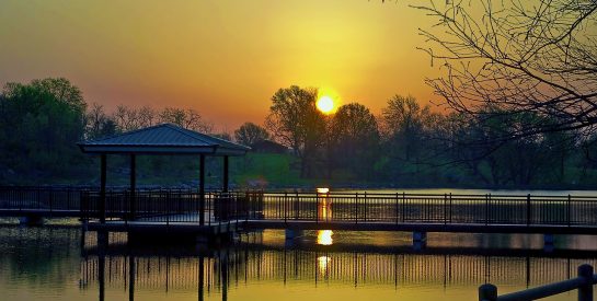 Stephens Lake Park Walkway at Sunset