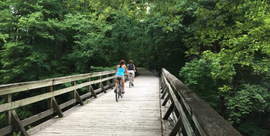 Cyclists on MKT Nature and Fitness Trail