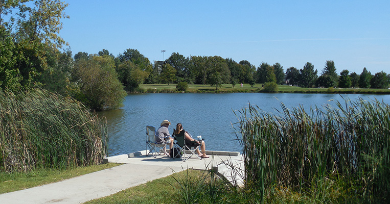 Relaxing at Cosmo-Bethel Park Fishing Lake