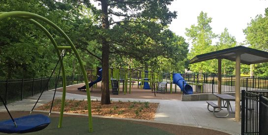 Woodridge Park Playground Shaded by Trees