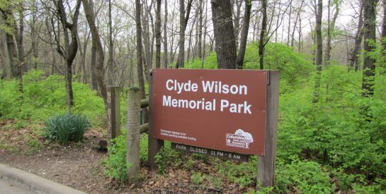 Wilson Park Trail Clyde Wilson Memorial Park Sign