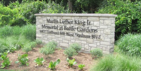 Martin Luther King, Jr. Memorial at Battle Gardens Sign