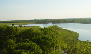 Aerial photo of Philips Lake before Phase I development