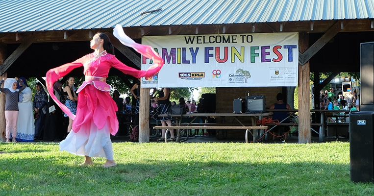 Dancer performing at Family Fun Feast