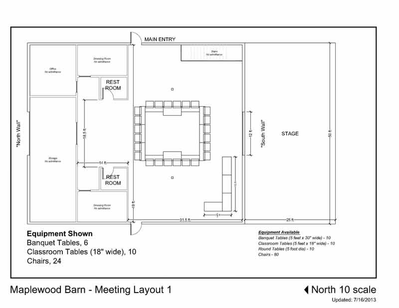 Maplewood barn meeting layout number 1