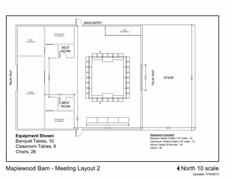 Maplewood barn meeting layout number 2