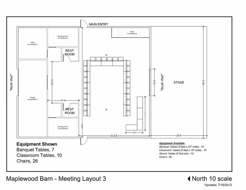 Maplewood barn meeting layout number 3