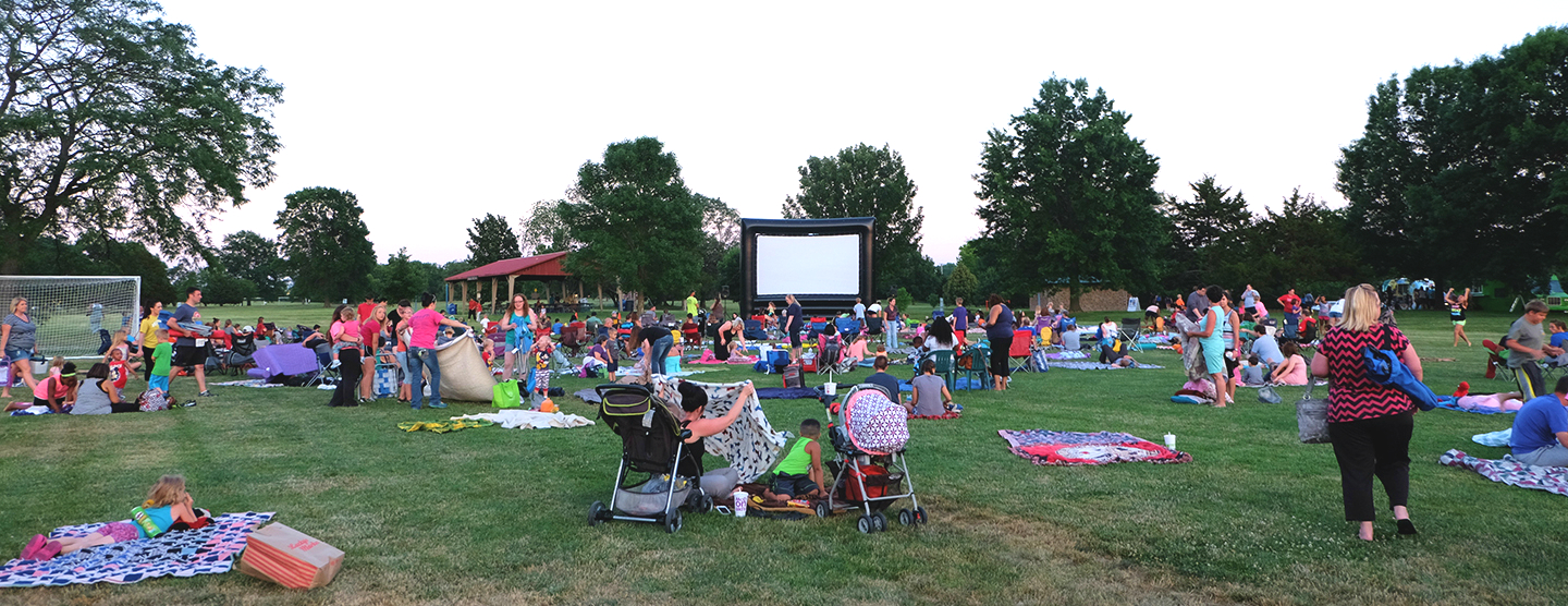 Crowd watching Movies in the Park