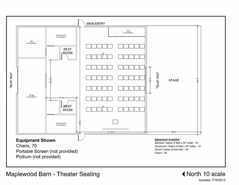 Maplewood barn theater seating layout