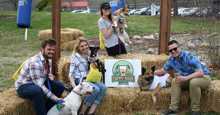 People enjoying Yappy Hour