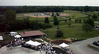 Aerial view of skate park, Antimi Shelter and Antimi Baseball Complex
