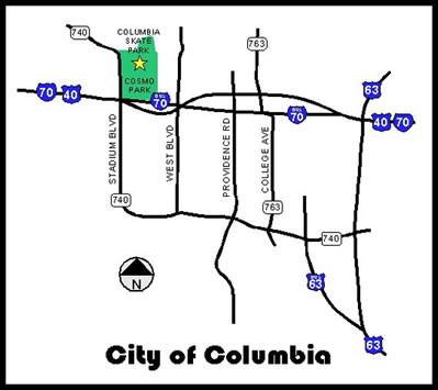 Map of Columbia, Missouri