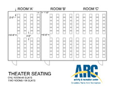 Theater-Style Meeting Room Layout for 1/3 or 2/3 Room