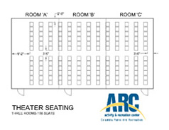 Theater-Style Meeting Room Layout for Full Room