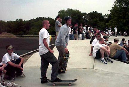 Photo of skateboard pros Donny Barley and Chad Bartie