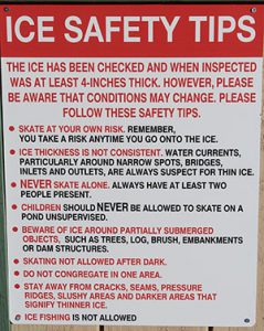 Ice Safety Tips Sign