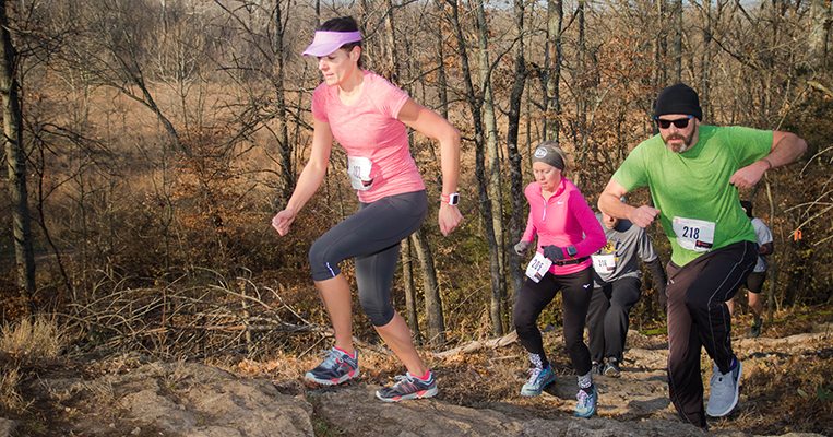 Runners during Stonegrinder 7K Trail Run