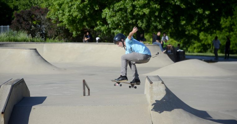 Skateboarders at Columbia Skate Park