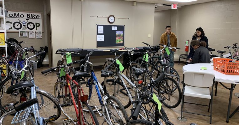 Multiple bicycles displayed for viewing.