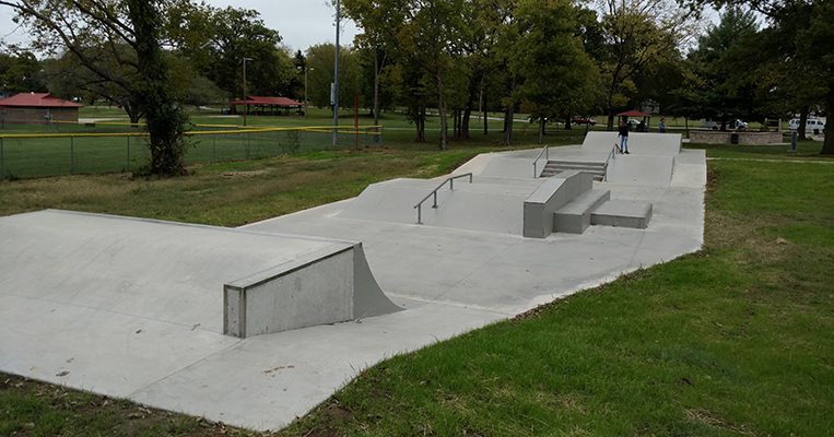 Douglass Skate Park ramps and tubes.