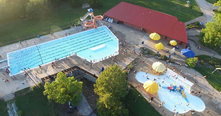 Arial View of Albert-Oakland Family Aquatic Center