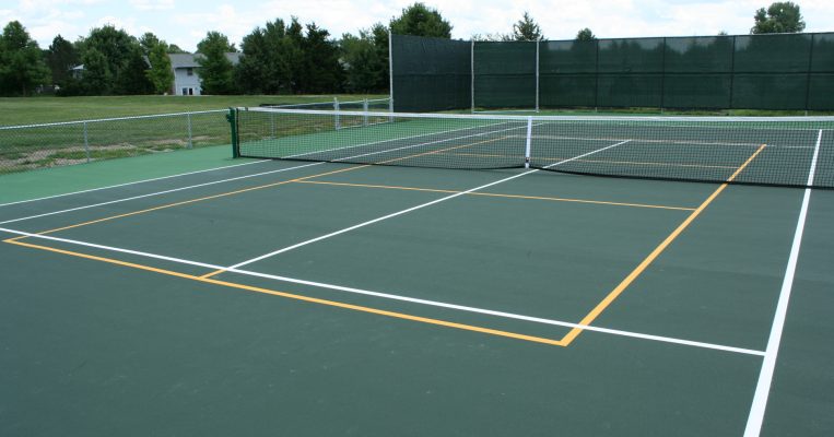 Freshly Painted Rock Quarry Tennis Courts